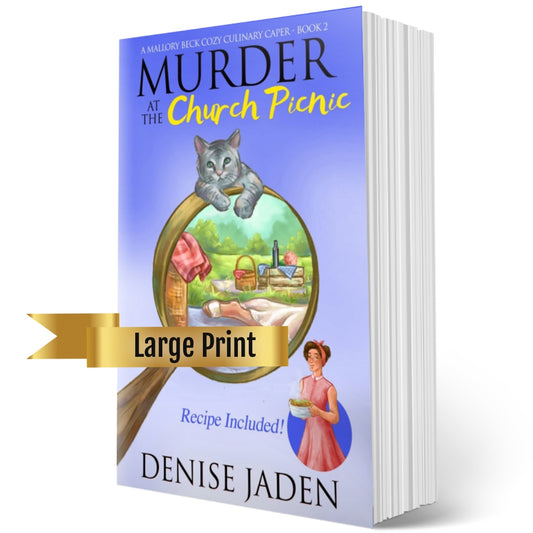 Book 2 - Murder at the Church Picnic - A Mallory Beck Cozy Culinary Caper (Original Cover Large Print Paperback)  ⭐⭐⭐⭐⭐ 4.6 (450 ratings)